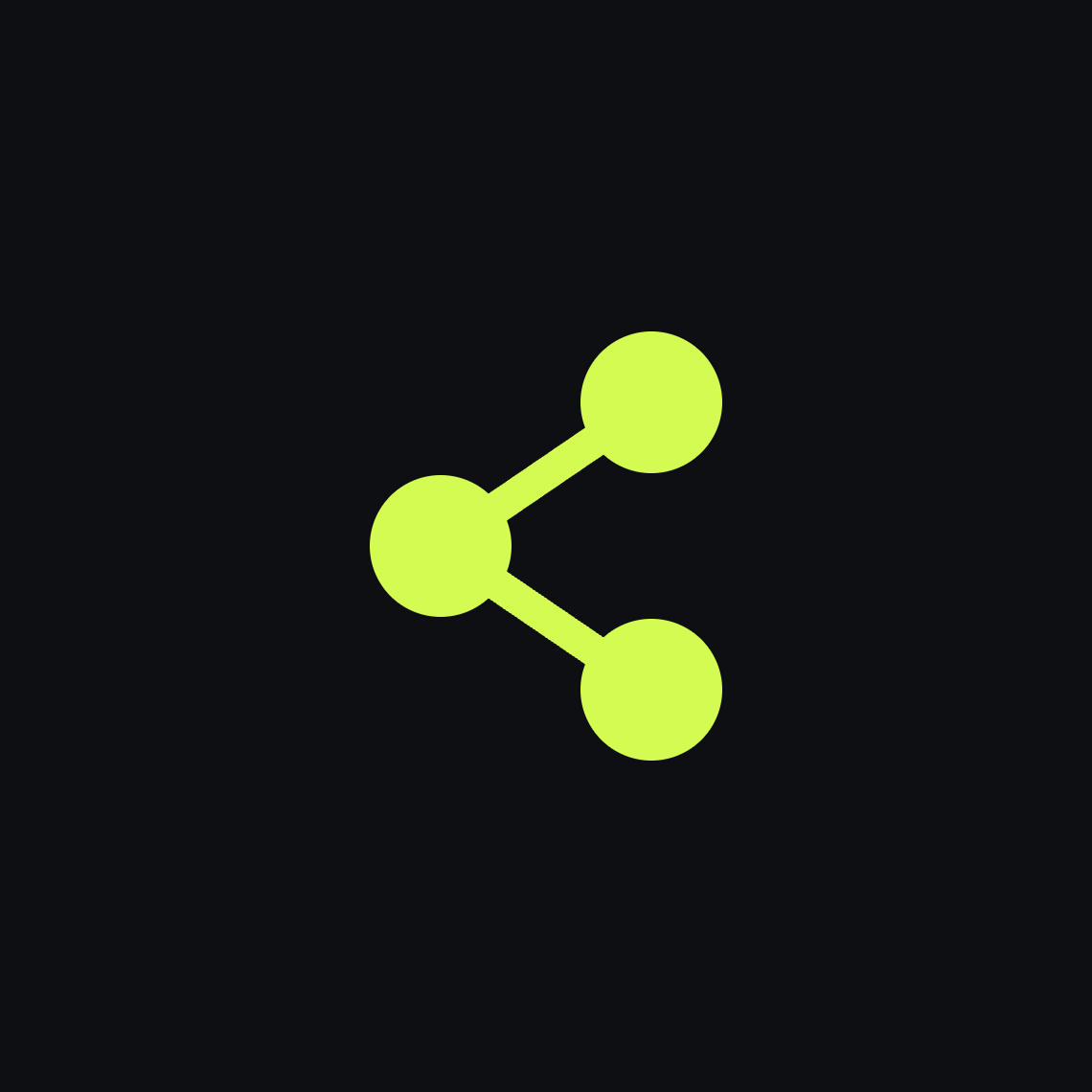 Thread Sharing project cover: a lime share symbol on a dark background.